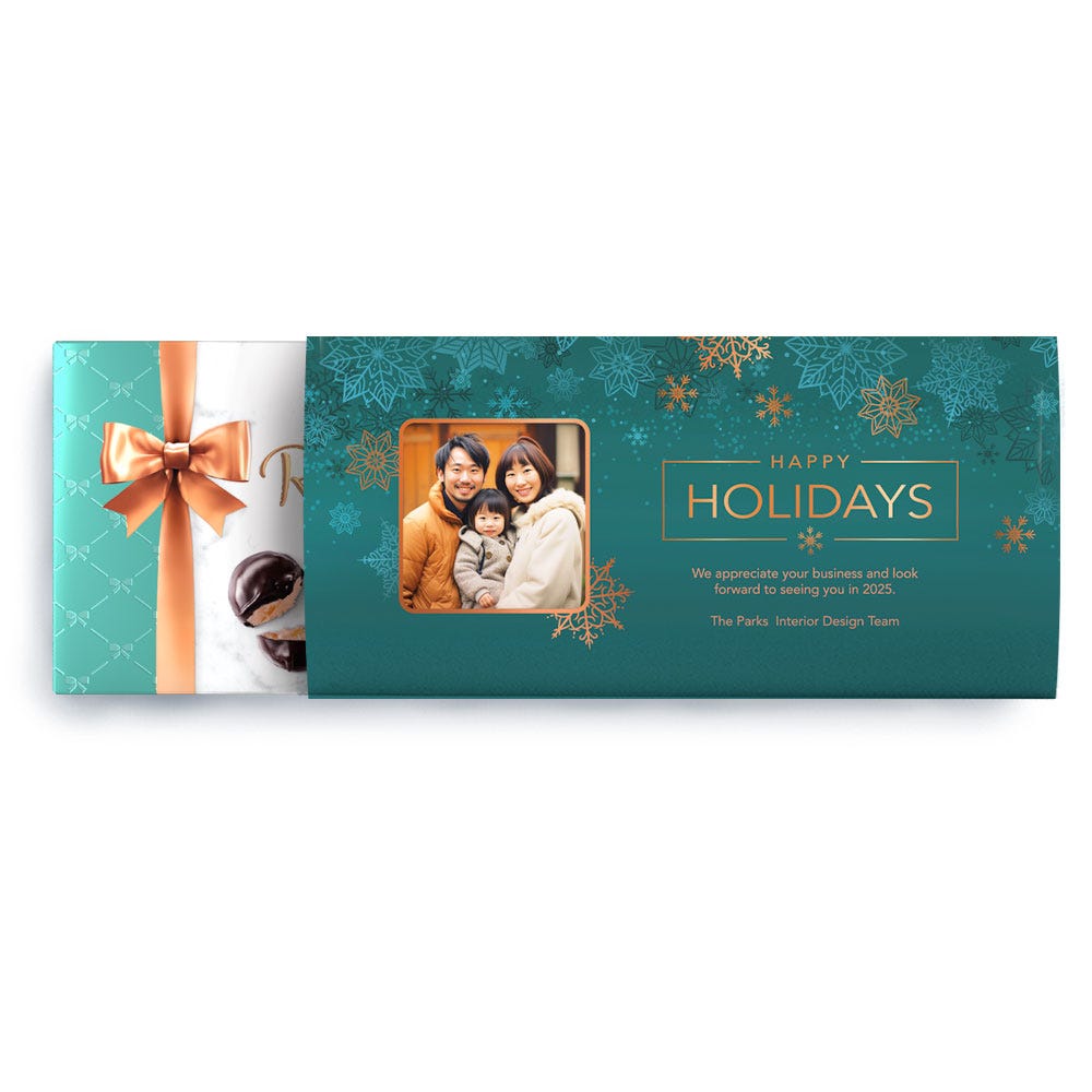 Happy Holidays Snowflake Green Box, 9.4 oz.