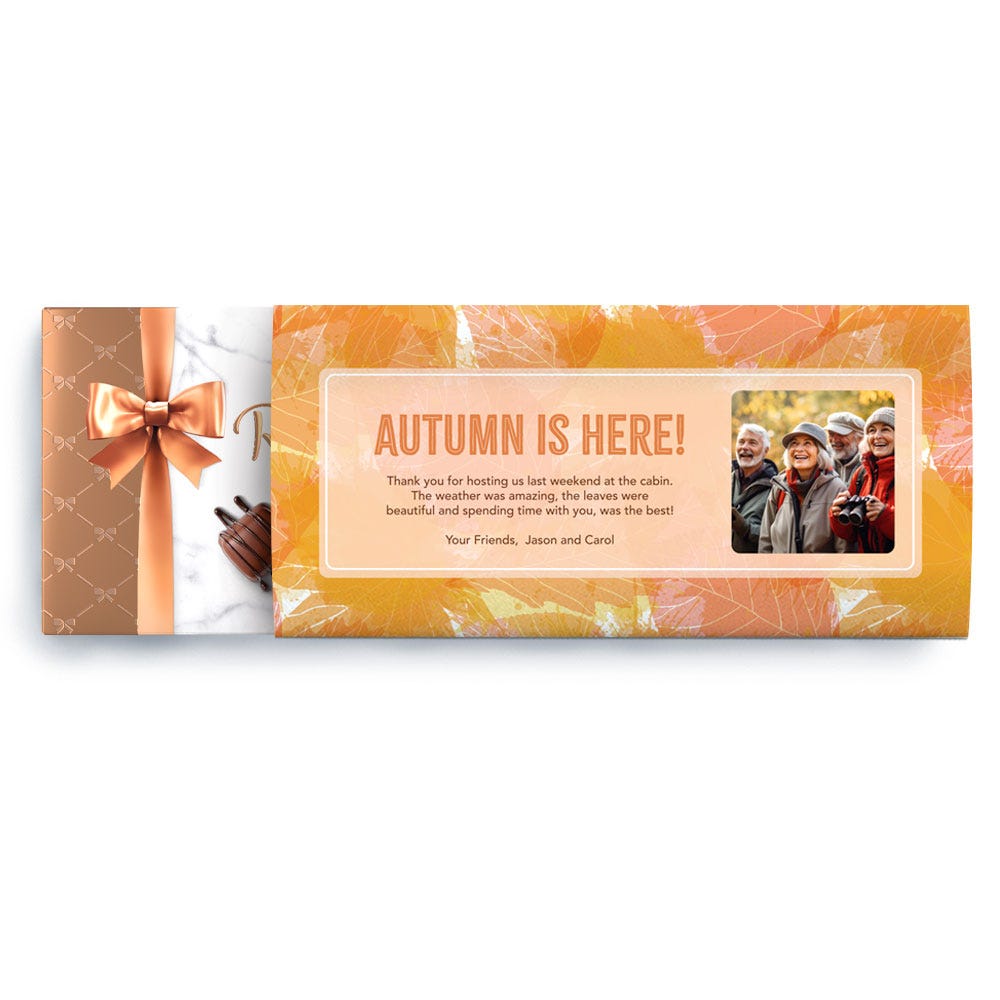 Orange Leaves Autumn Personalized Gift Box, 9.4 oz.